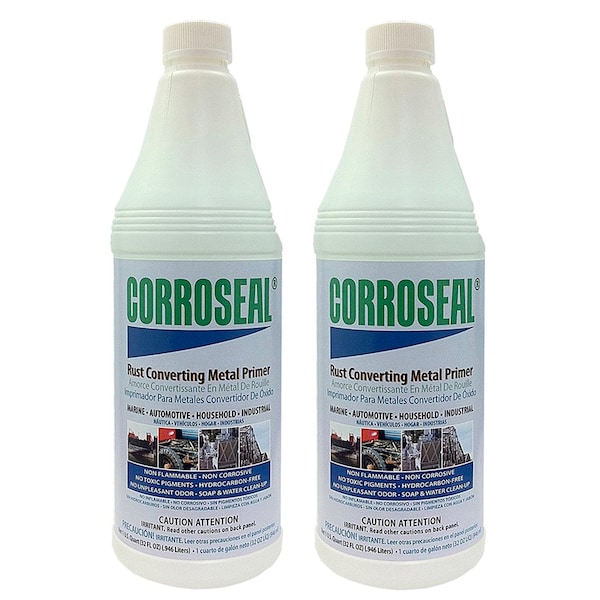 Water-Based Rust Converter Metal Primer, Rust Converter, 1 Quart, 2PK